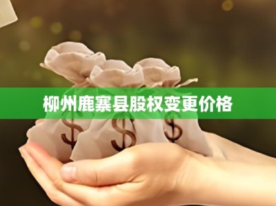 柳州鹿寨县股权变更价格