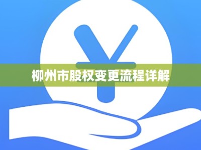 柳州市股权变更流程详解